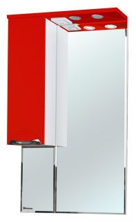 Зеркало-шкаф с подсветкой Bellezza Альфа 55см левый красный 00000005254